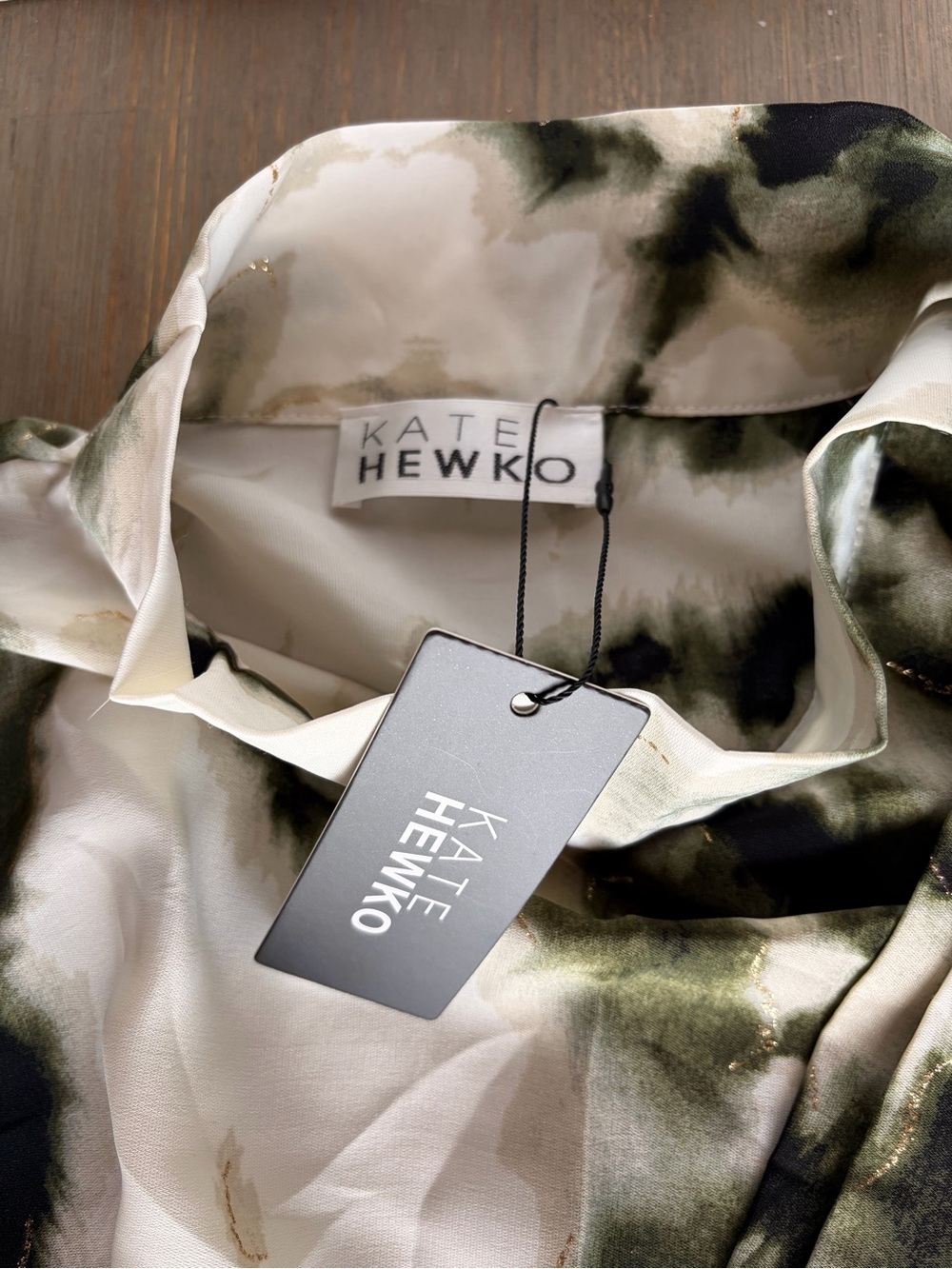 Kate Hewko Ink Wash Mock Neck Kaftan Dress